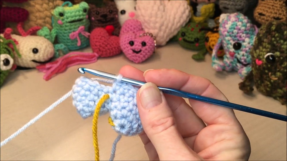 Crochet Heart Keychain