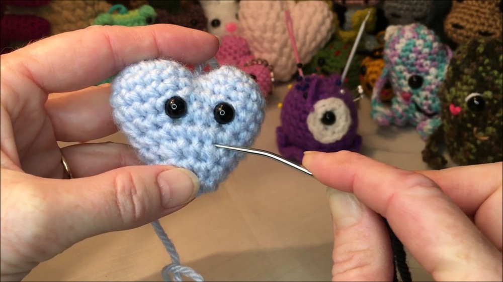 Crochet Heart Keychain
