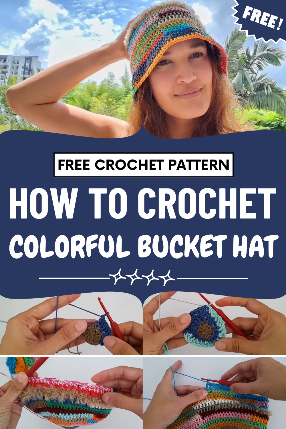 Crochet Colorful Bucket Hat