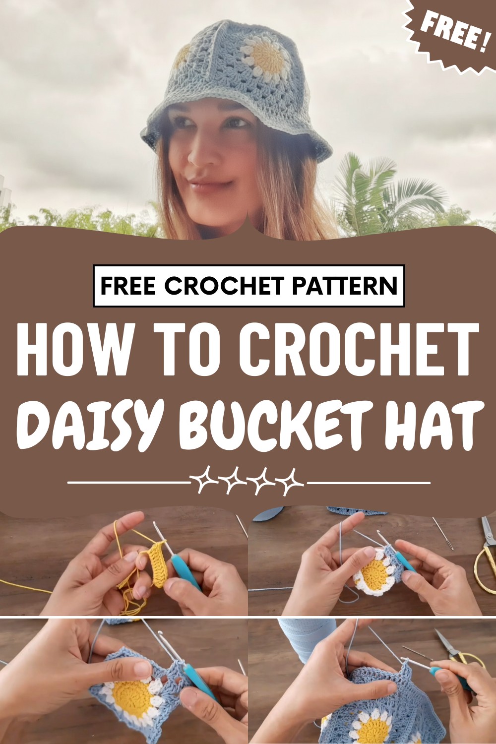 Crochet Daisy Bucket Hat
