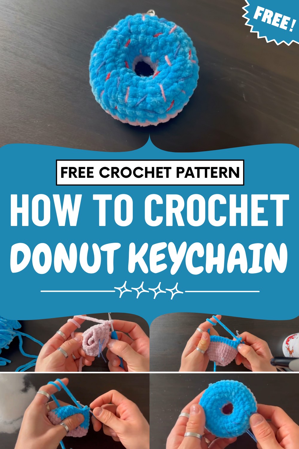 Crochet Donut Keychain