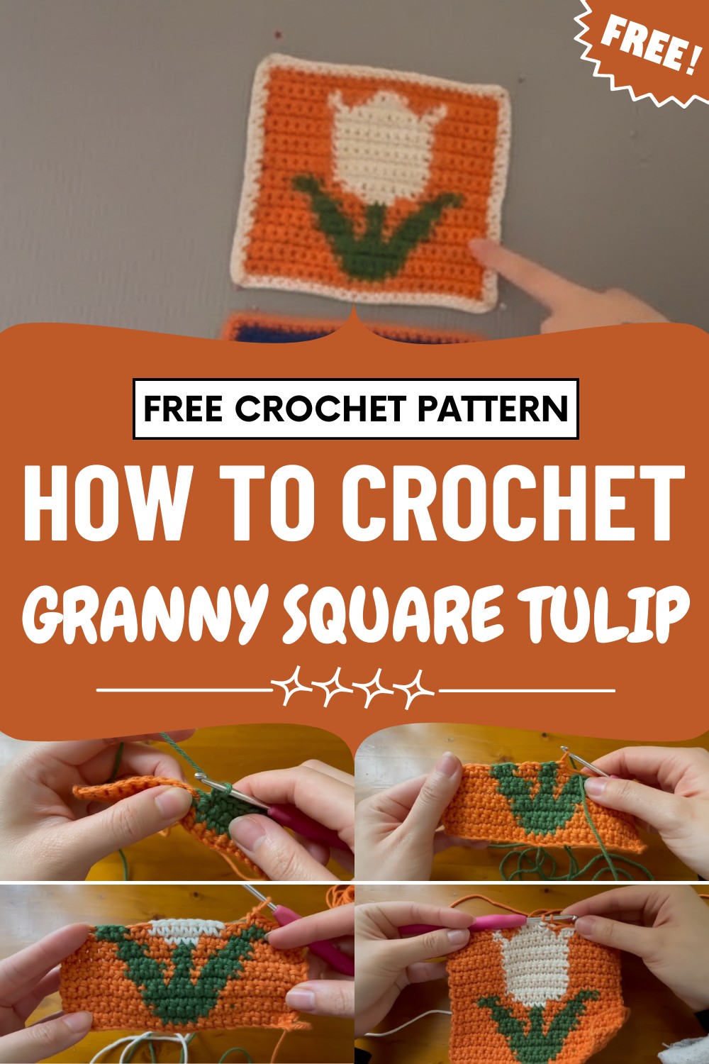 Crochet Granny Square Tulip