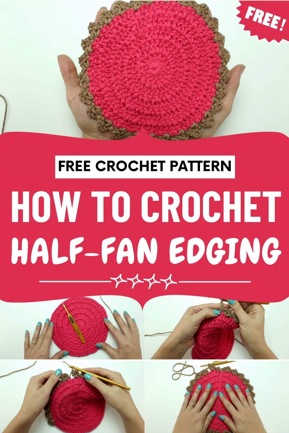 Eye-Catchy Crochet Half-fan Edging Pattern to Transform Your Projects ...