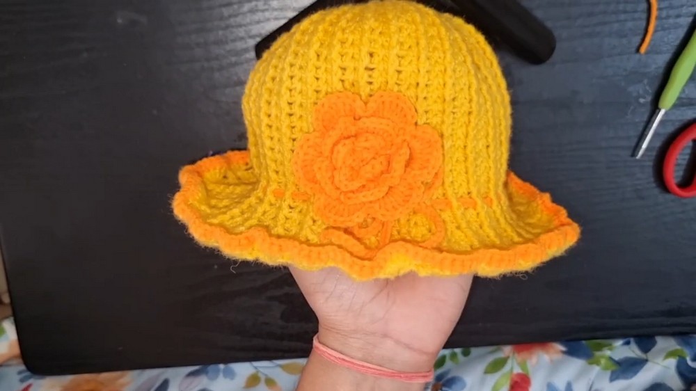 Crochet Flower Bucket Hat