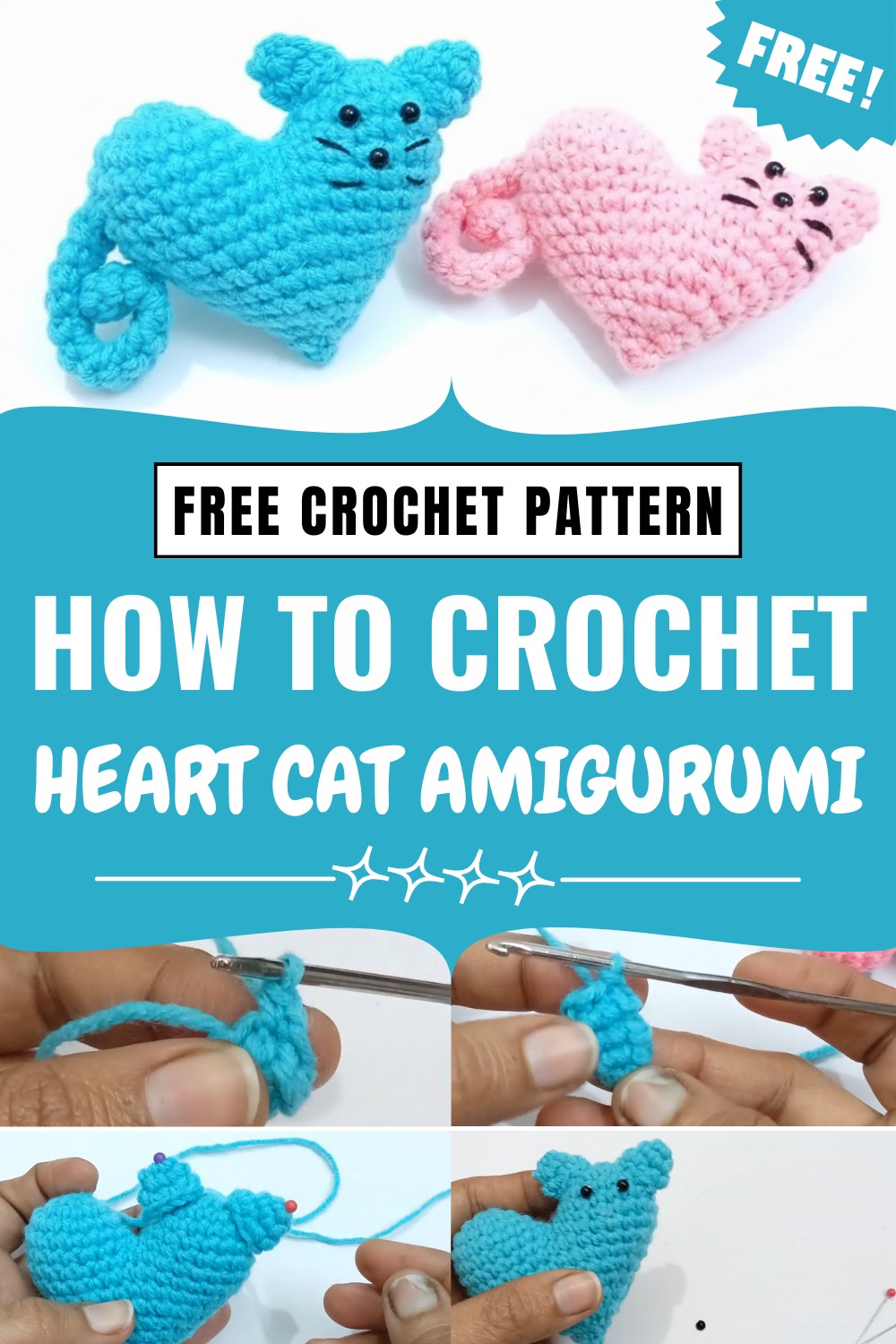 Crochet Heart Cat Amigurumi
