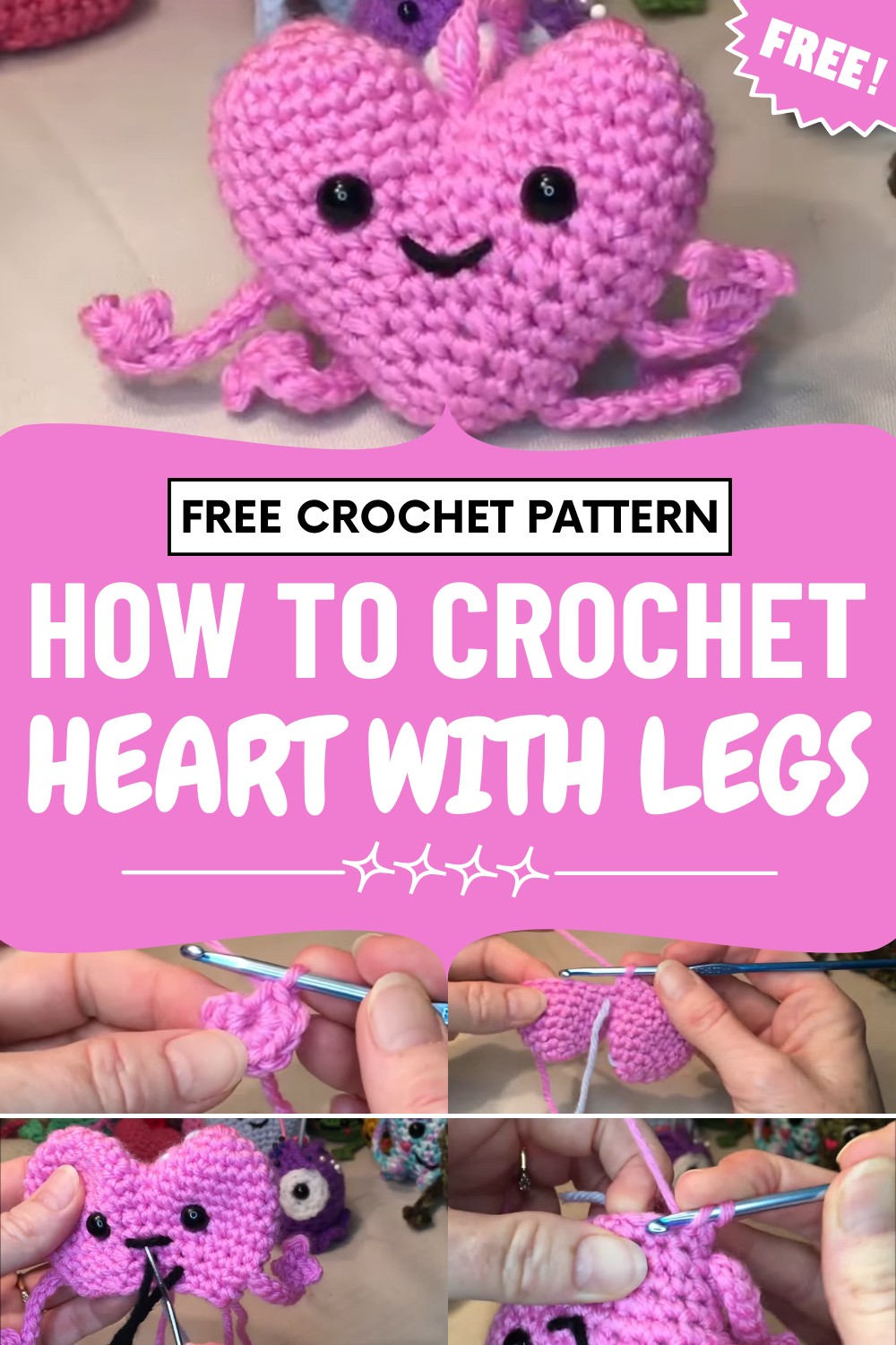 Crochet Heart With Legs