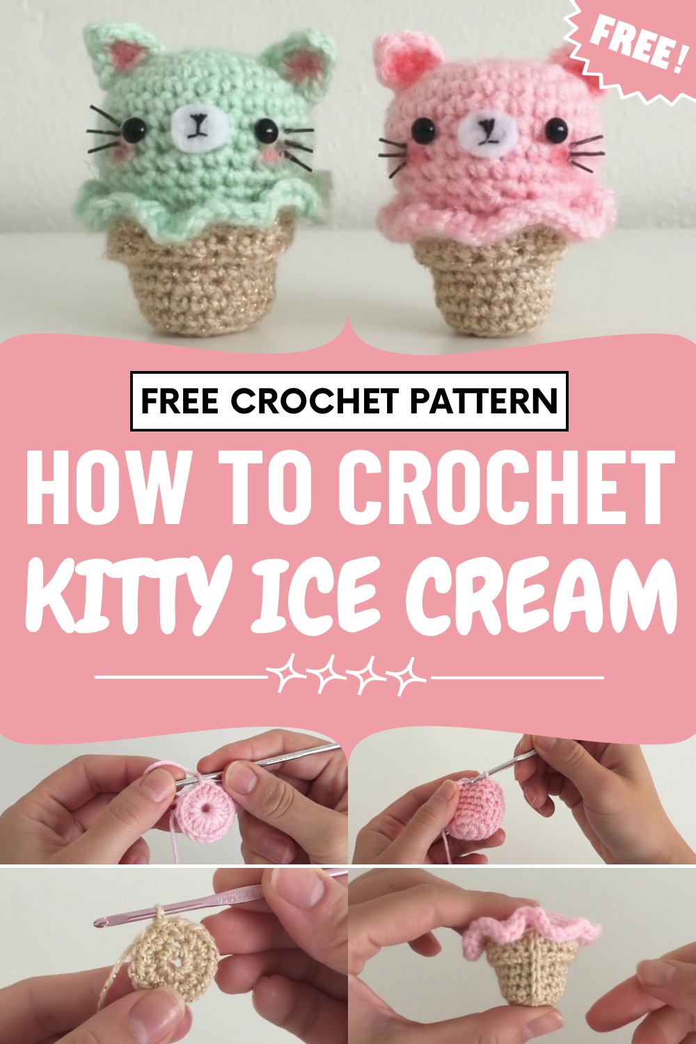 Crochet Kitty Ice Cream