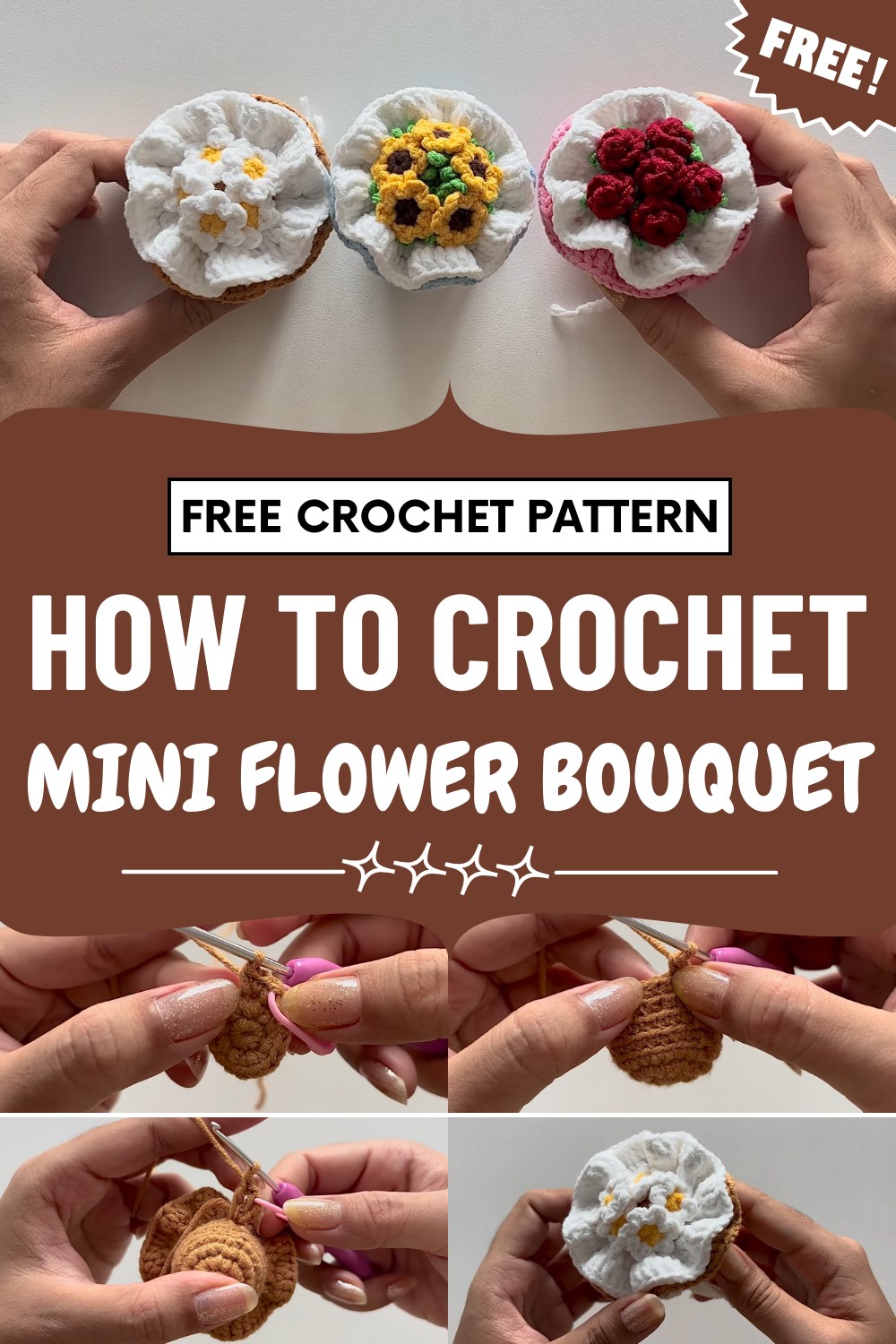 Crochet Mini Flower Bouquet