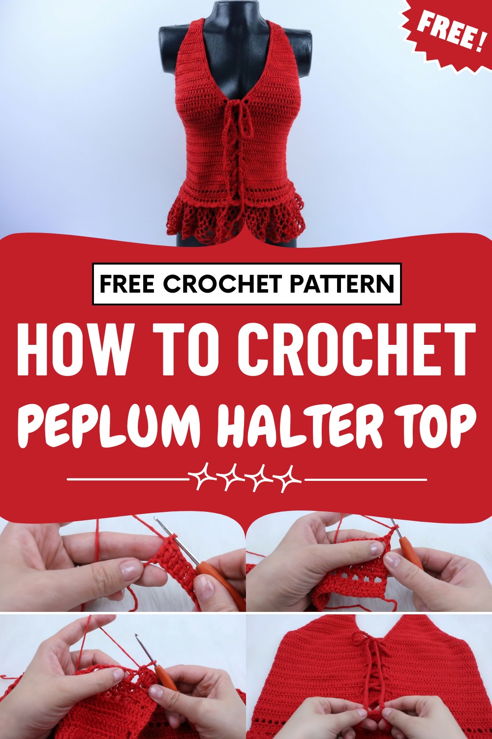 Crochet Peplum Halter Top