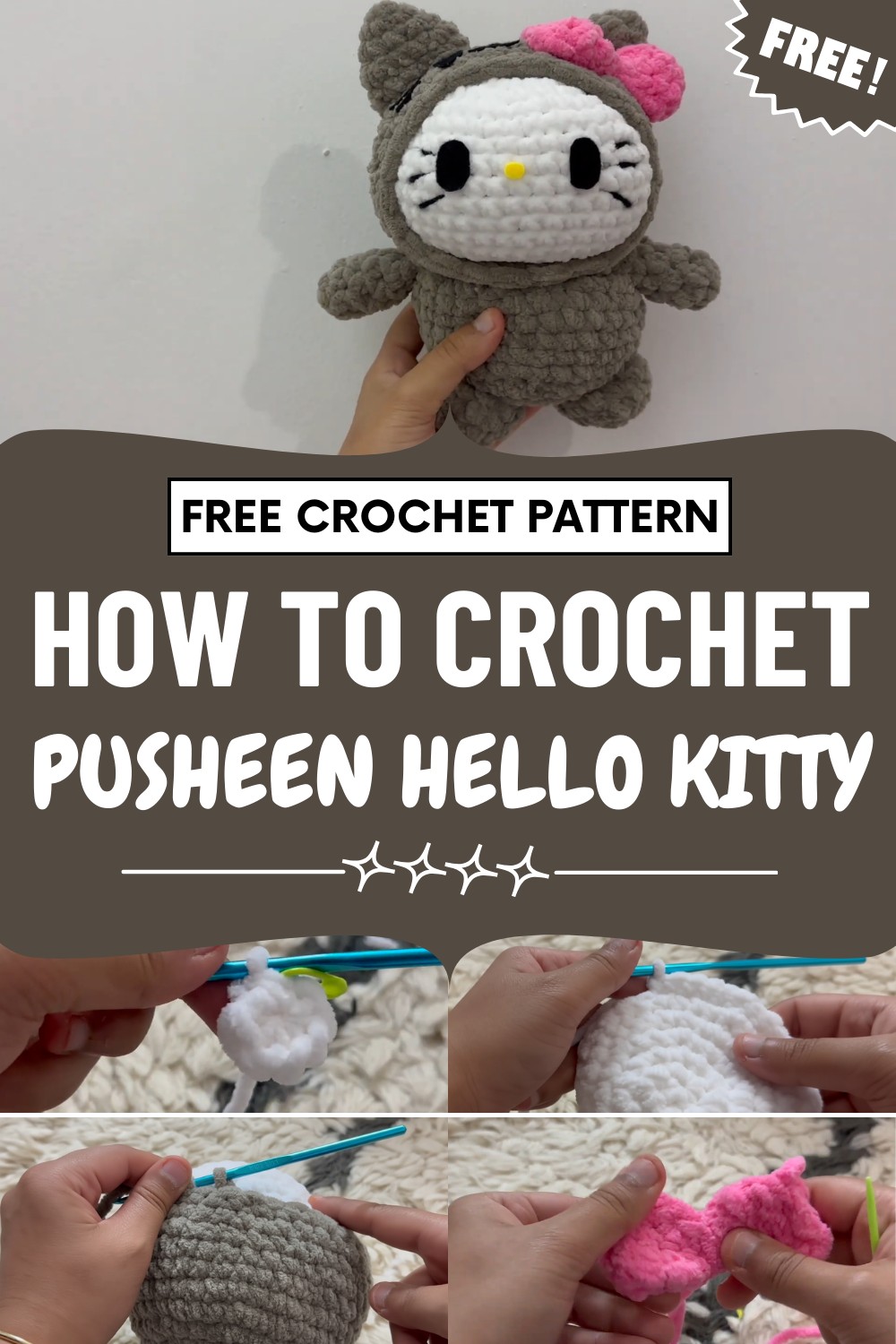 Crochet Pusheen Hello Kitty