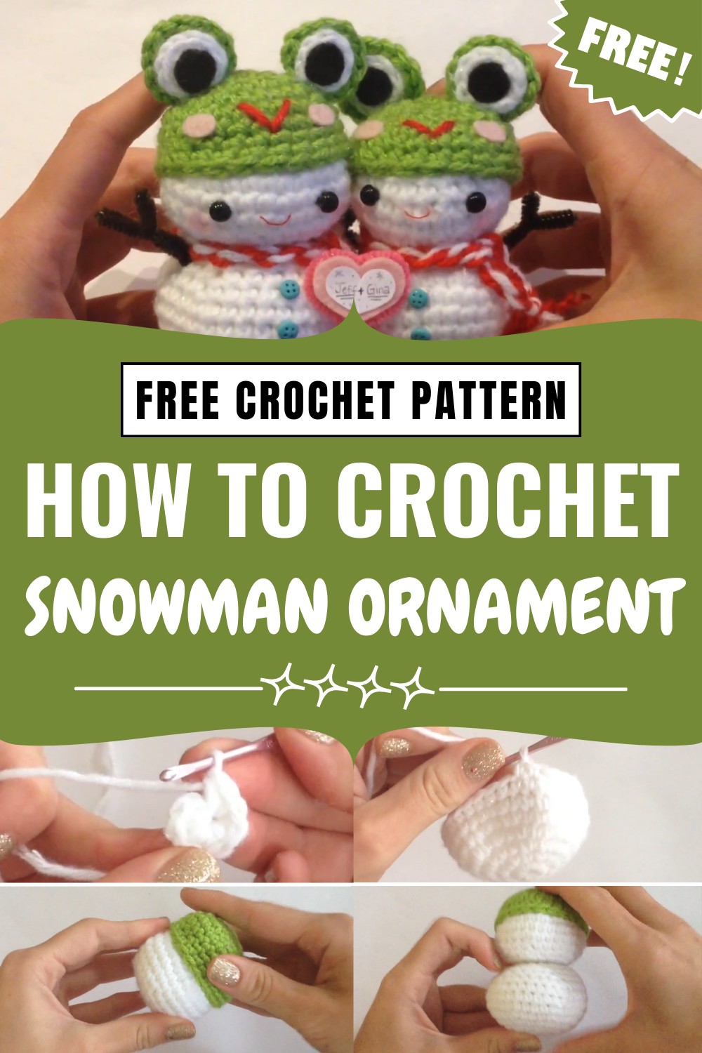 Crochet Snowman Ornament