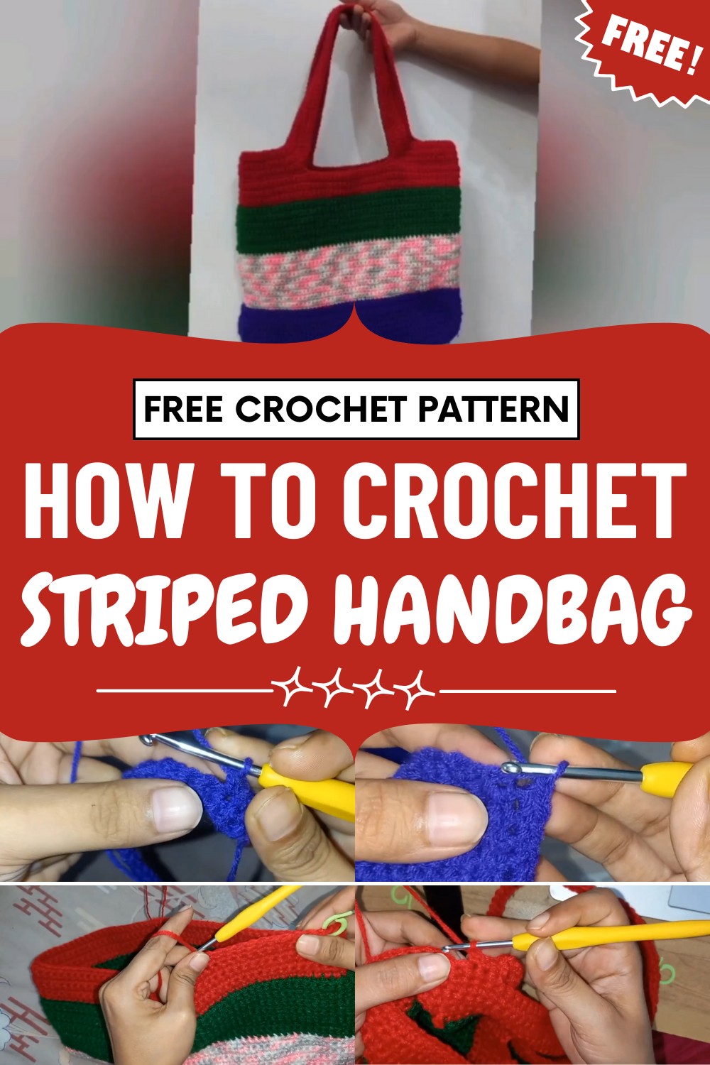 Crochet Striped Handbag