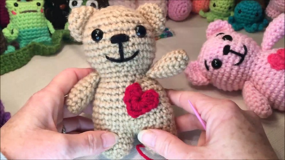 Crochet Love Heart Bear