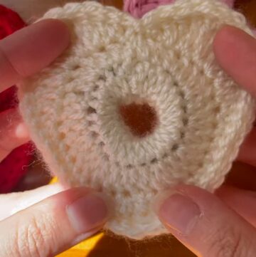 Crochet Heart Scrunchie