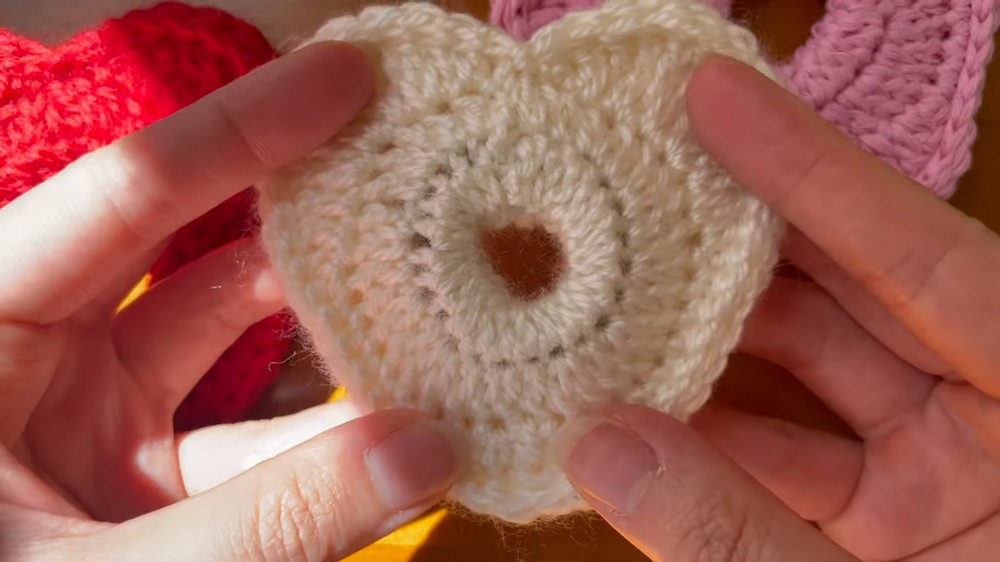 Crochet Heart Scrunchie