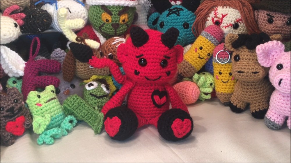 Crochet Devil Heart Amigurumi