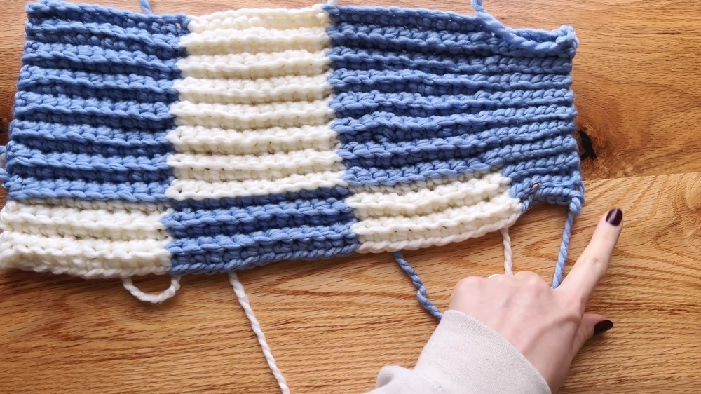 Crochet Checkered Sweater
