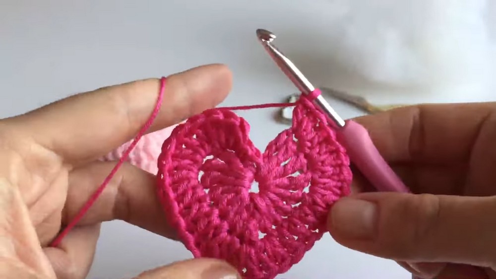 Crochet Heart Keychain
