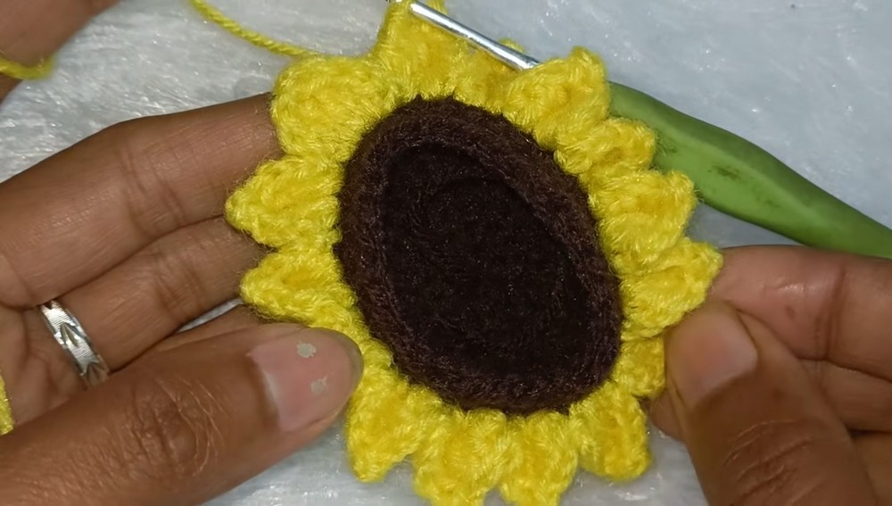 Crochet Sunflower Keychain