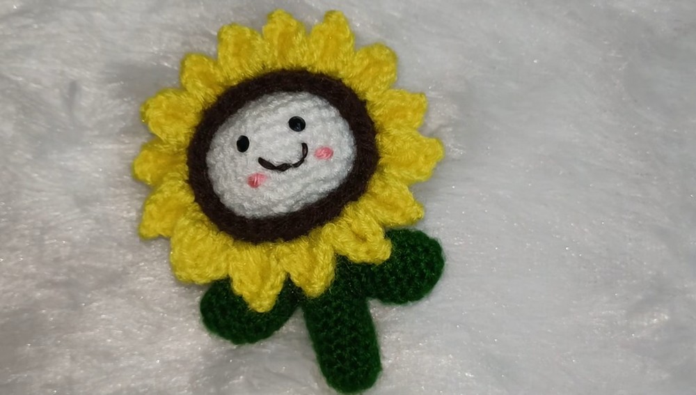 Crochet Sunflower Keychain