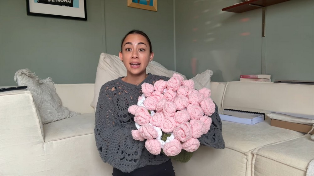Crochet Rose Bouquet Blanket