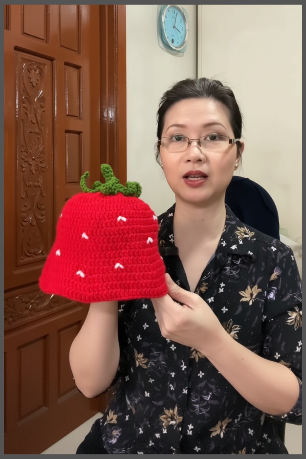 Crochet Strawberry Bucket Hat
