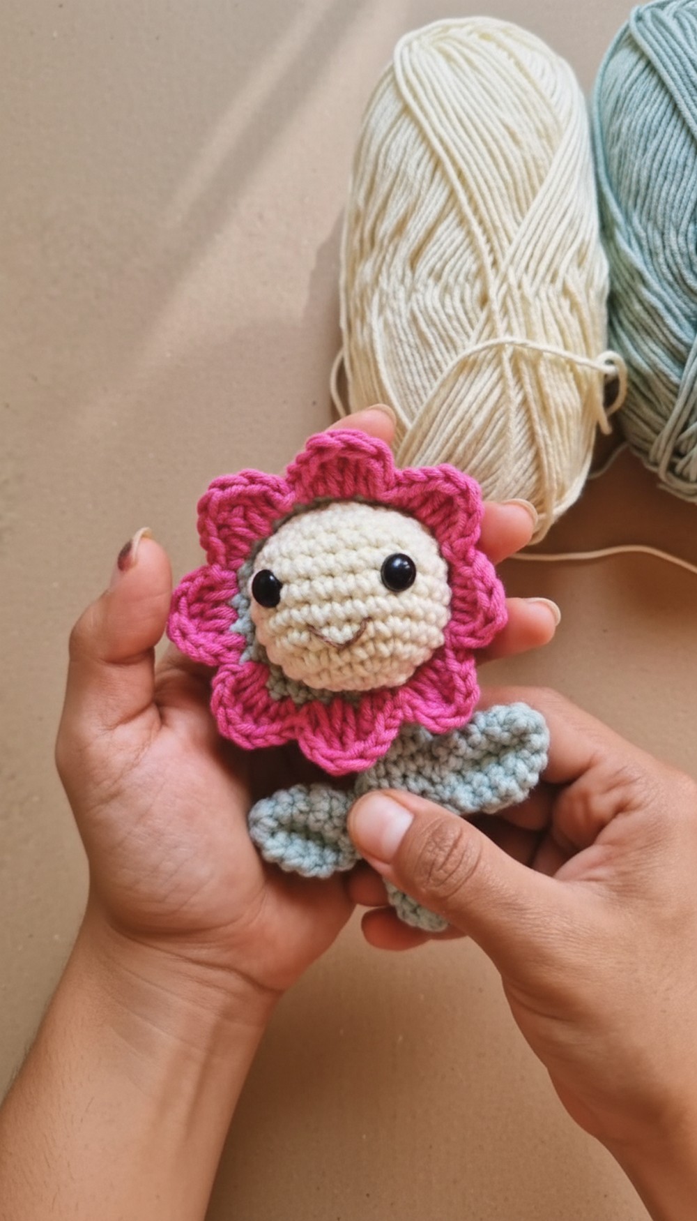 Crochet Smiley Flower