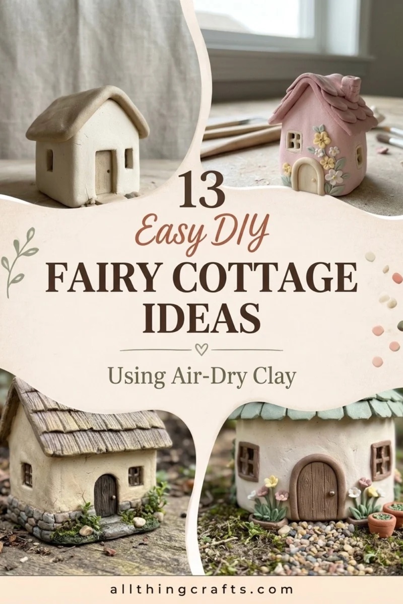 13 Easy DIY Fairy Cottage Ideas Using Air-Dry Clay