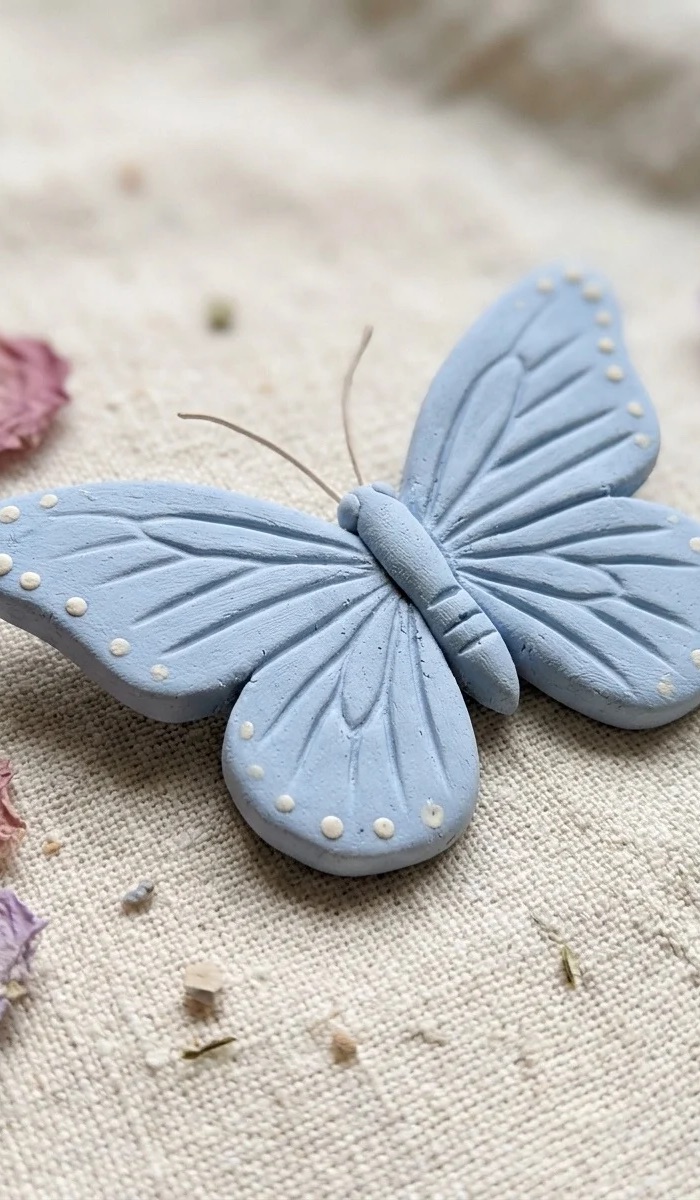 Blue Clay Butterfly DIY Decor