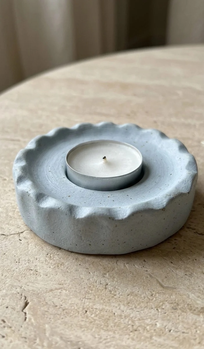 Blue Clay Candle Holder DIY