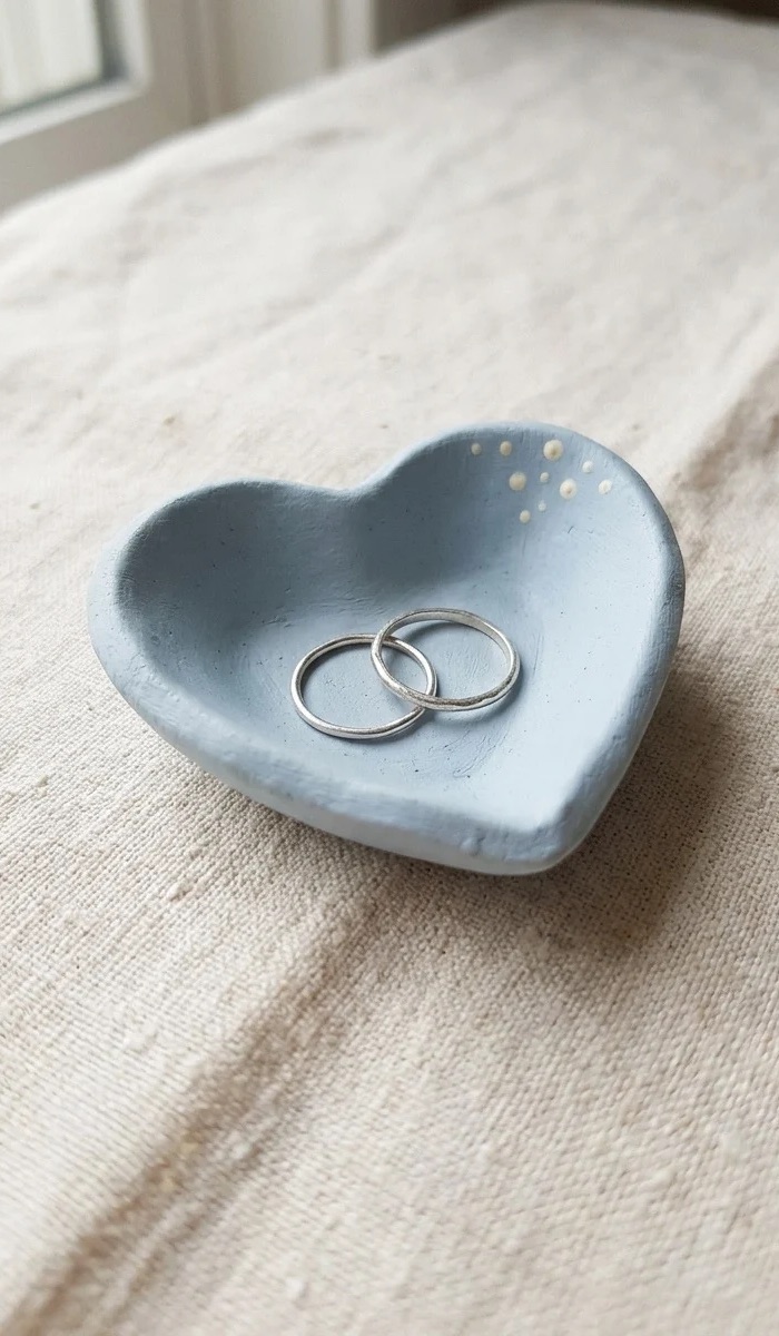 Blue Clay Heart Bowl Ideas