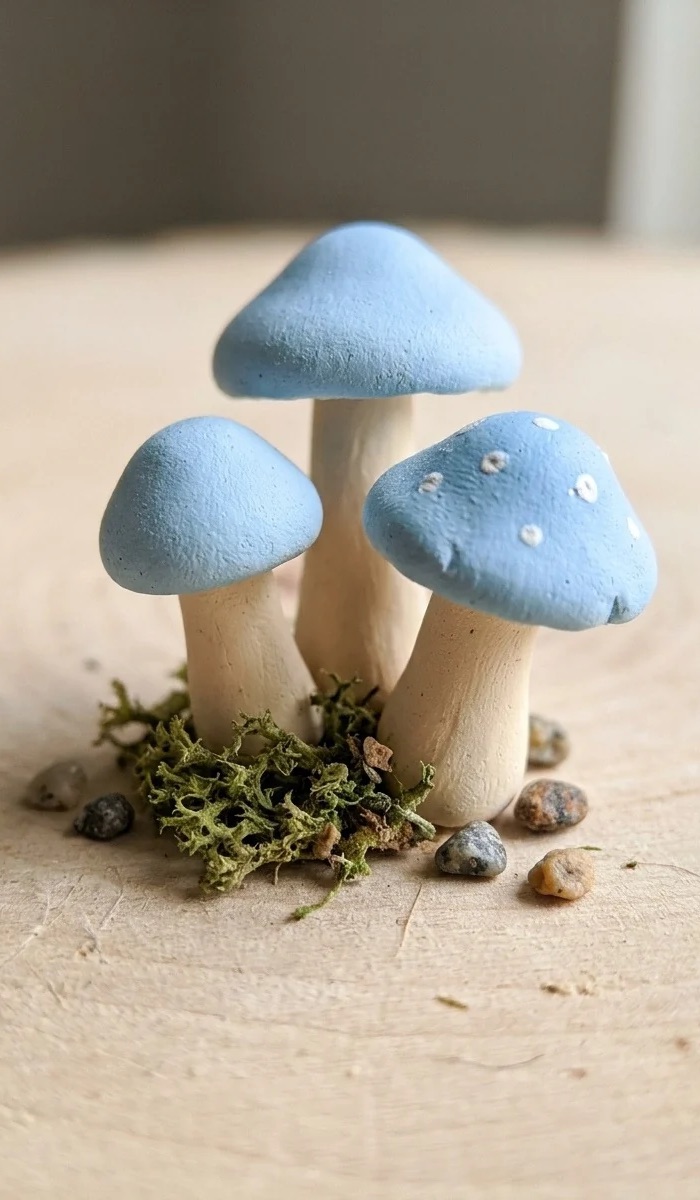 Blue Clay Mushroom Decor Ideas