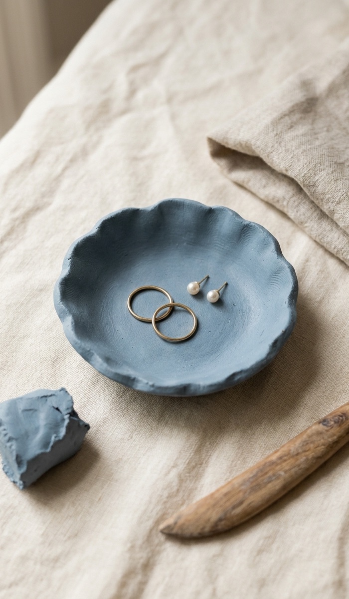 Charming Blue Clay Trinket Dish DIY