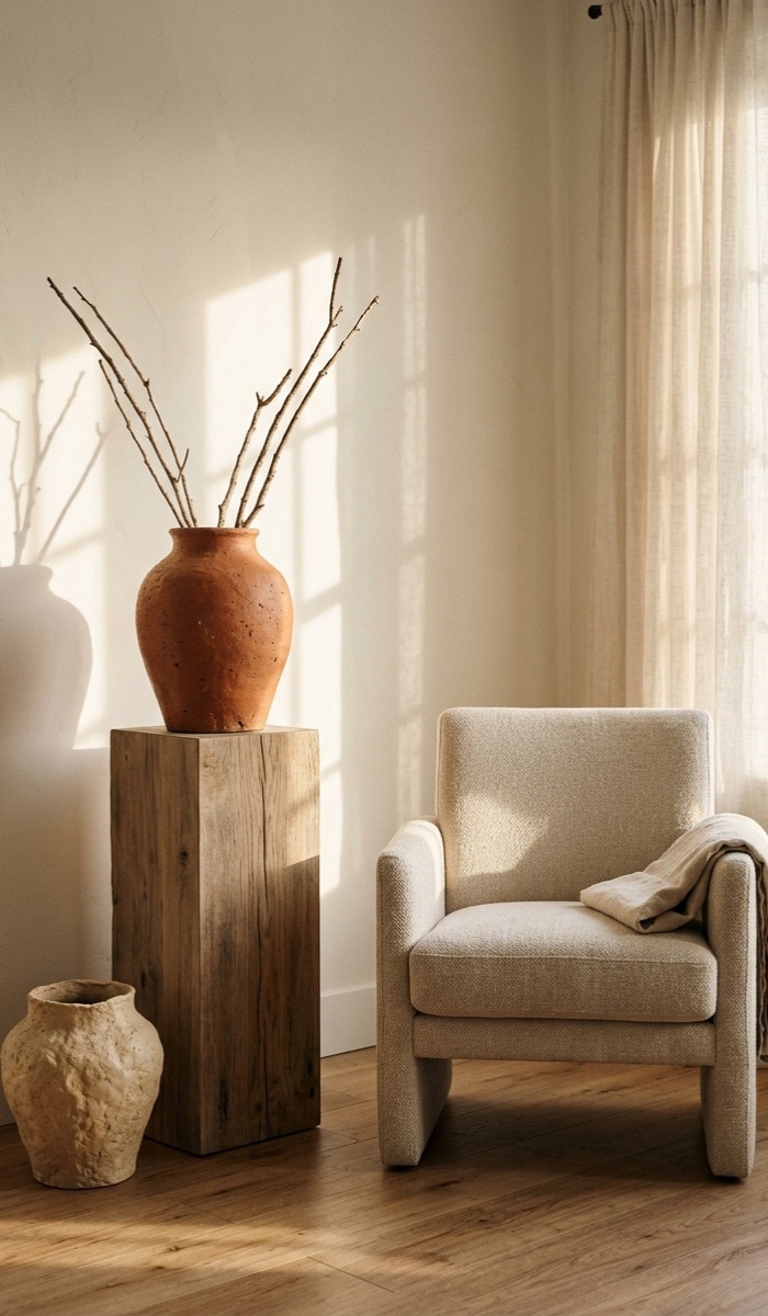 Charming Clay Decor for a Sunlit Room Corner