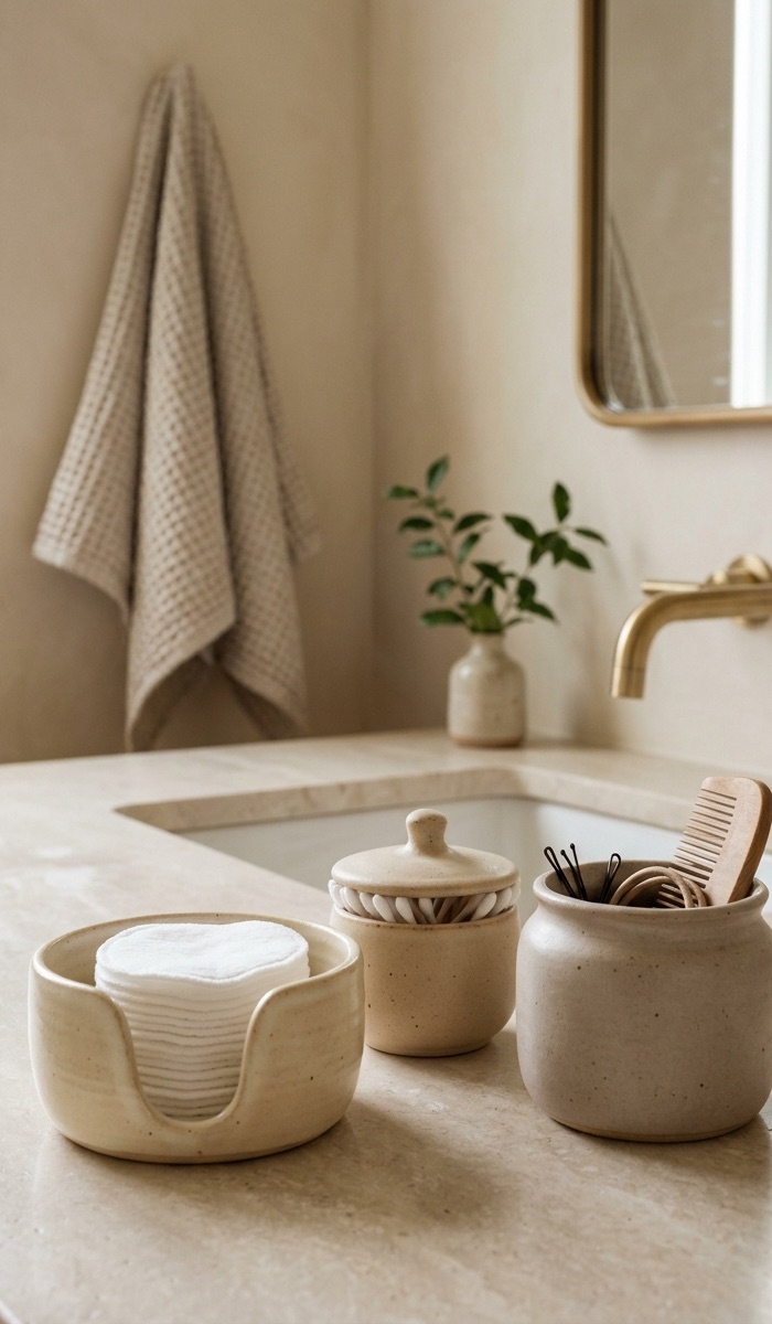 Clay Container Ideas for Bathroom Storage