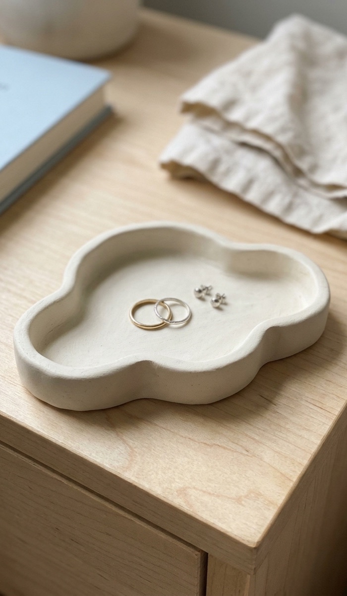 Cloud-Shaped Clay Trinket Dish