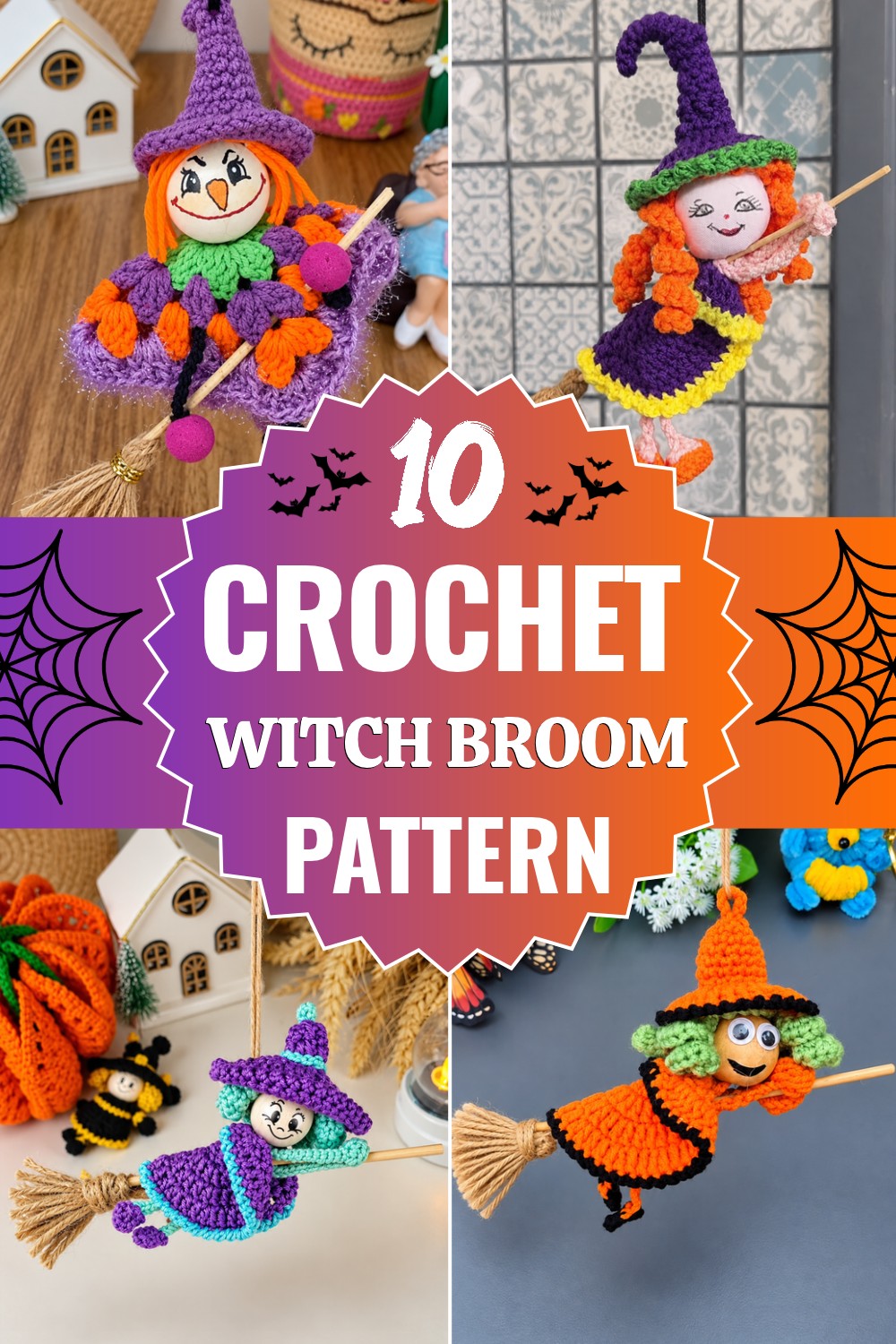 Crochet Halloween Witch Broom Pattern 