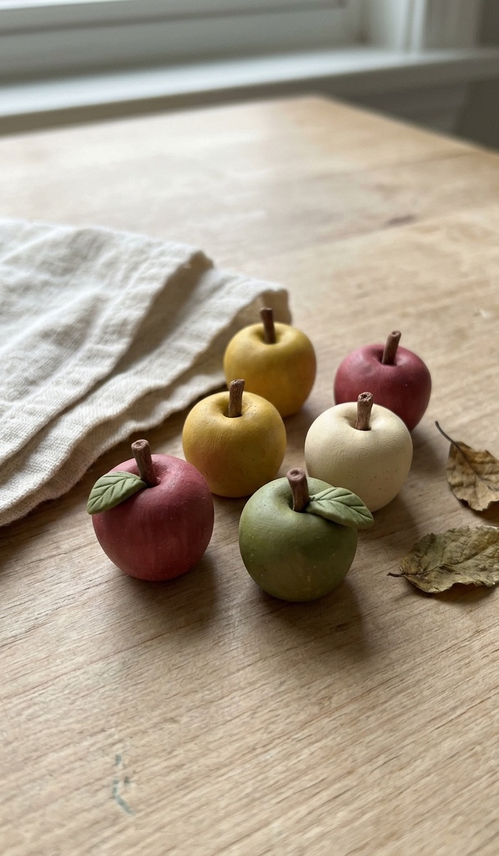 Cute Clay Apple Decorations for Fall