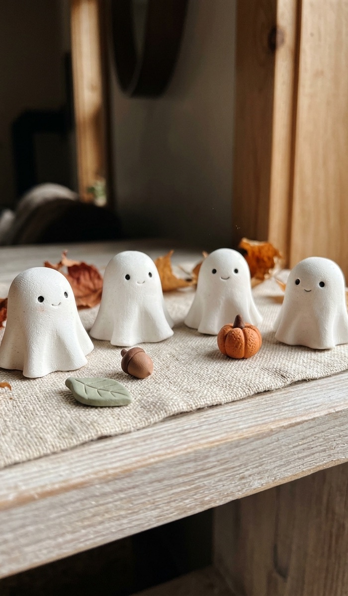 Cute Clay Ghosts for Autumn Decor
