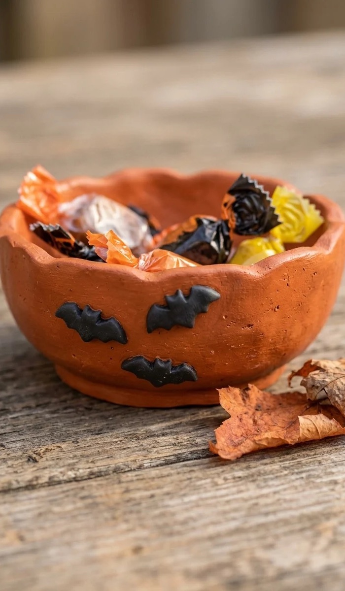 Cute Clay Halloween Candy Bowl DIY