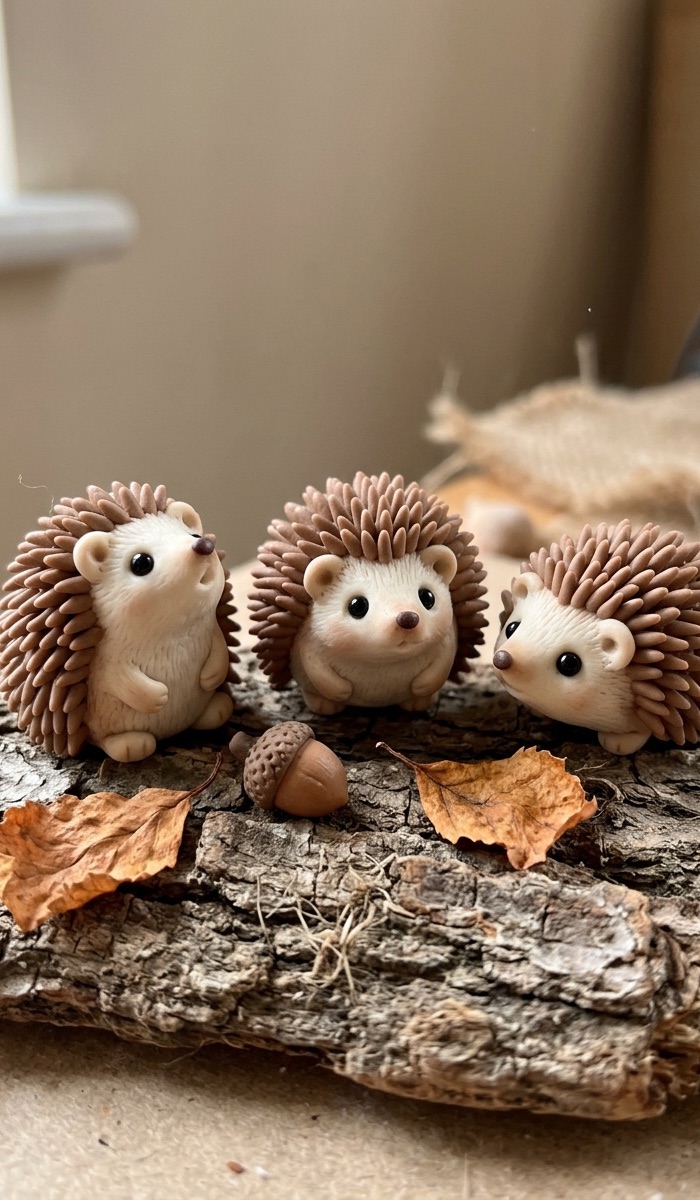 Cute Clay Hedgehog Fall Crafts