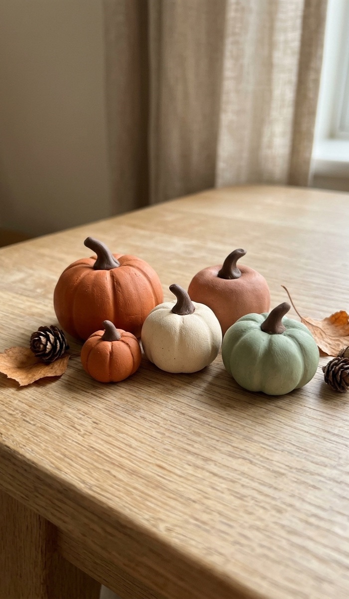 Cute Mini Clay Pumpkins for Fall