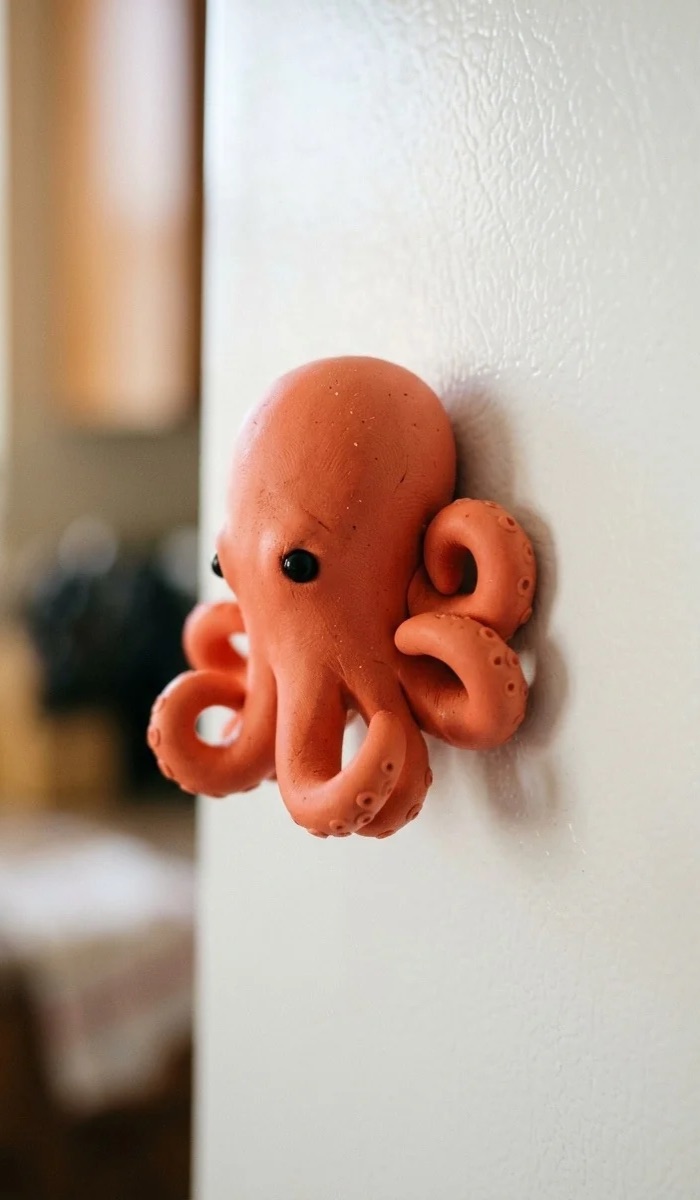 Cute Octopus Clay Fridge Decor Ideas