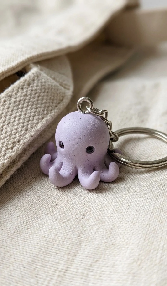Cute Octopus Clay Keychain DIY