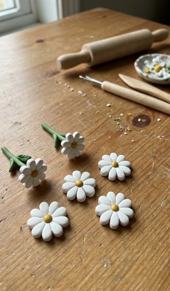 Easy Mini Clay Daisy Flower Crafts