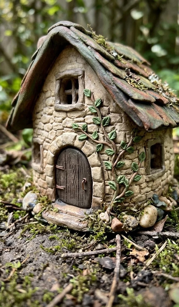 Enchanted Clay Fairy Cottage DIY Design