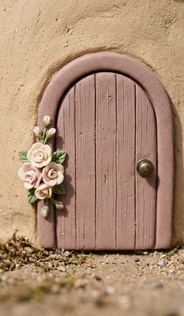 Floral Clay Door for Mini Homes