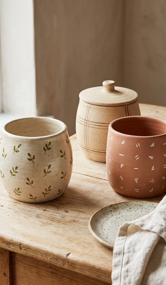 Hand-Painted Clay Container Ideas