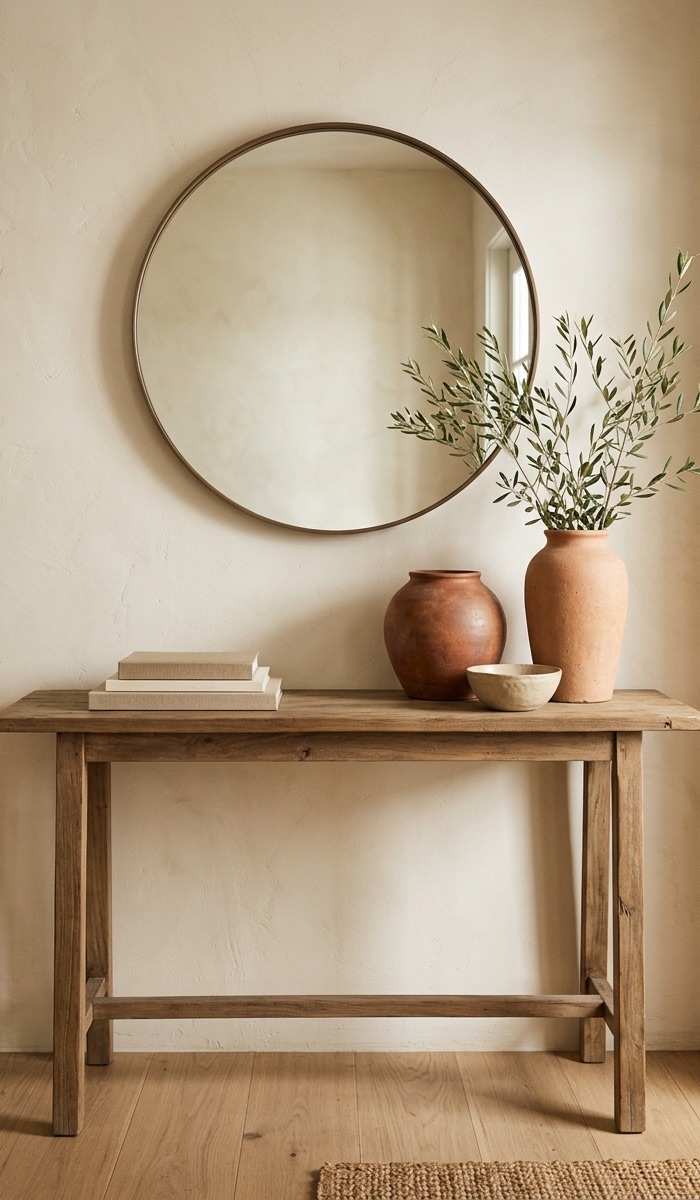 Handmade Clay Vase Console Table Decor