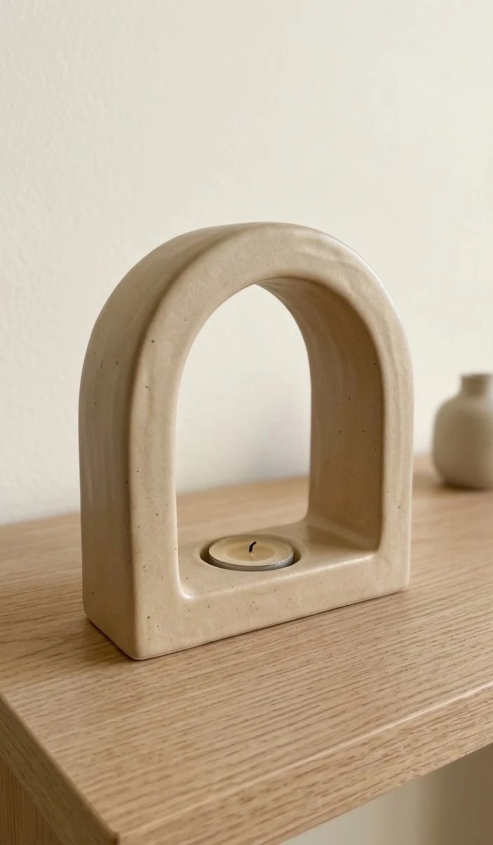 Mini Arch Clay Candle Holder